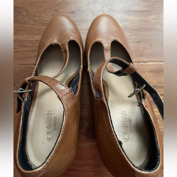 Crown Vintage Women’s 4” Leather Heels Testra Round Toe Cognac - Picture 5 of 12